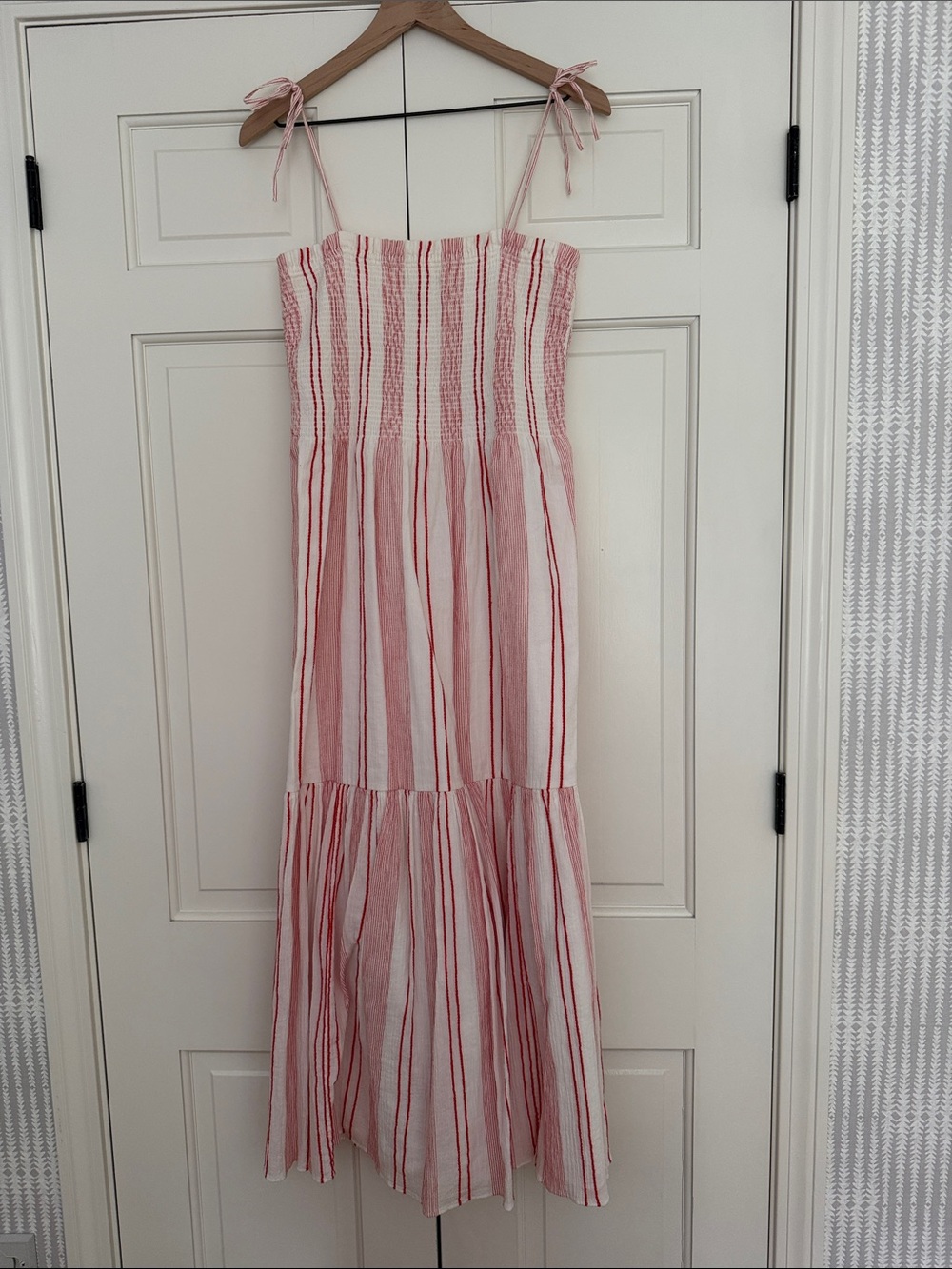 Joie Red & White Striped Summer Maxi Dress